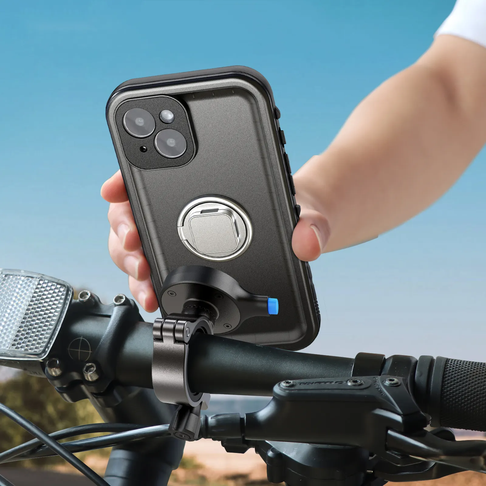 Suporte de celular para bicicleta, suporte à prova d'água para iphone 14, guidão e montagem de celular para iphone 14