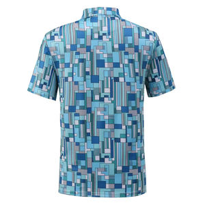 Chemise de golf à sublimation pour l'été avec design et taille personnalisés, en polyester, manches courtes, séchage rapide, coupe ajustée, chemise de golf pour homme - Product Image 2