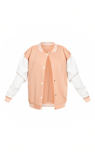 Chaqueta Bomber de cuero Varsity Rosa personalizada sostenible para mujer, chaqueta de béisbol para mujer, Chaqueta corta de lana y Letterman para mujer - Product Image 6