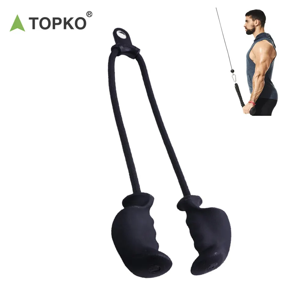 TOPKO Tricep Rope Cable Attachments Biceps Tricep Rope Fitness Accessories for Lat Pull Down High-Strength Polyester Tricep Rope