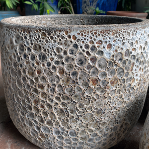 Jardinière en céramique à effet bouillant Pot extérieur fait à la main Texture volcanique trou de Drainage de jardin usine Durable écologique OEM ODM - Product Image 4