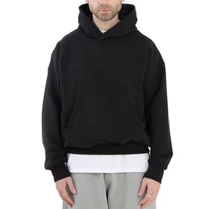 Sudadera con Capucha para Hombre, Estilo Holgado, Lavado Ácido, con Logotipo Personalizado, Felpa Francesa, Algodón Puro Grueso, Talla Grande, con Bolsillo Tipo Canguro - Product Image 4