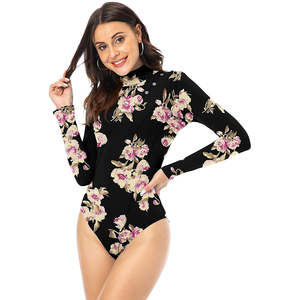 Bodysuits Estampados para Mujer, Sexy, de Moda para Club, Casual, Ropa de Playa, Manga Larga, Cintura Alta, Secado Rápido, Transpirable, Ajuste Ceñido - Product Image 3
