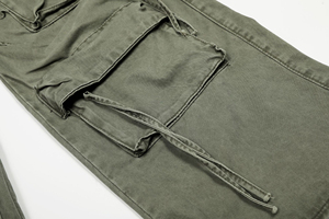 Pantalones cargo utilitarios para hombre, tela de algodón con cintura ajustable, ajuste cómodo, perfecto para senderismo y ropa de calle - Product Image 5