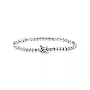 Bracelet tennis unique plaqué rhodium 9 carats moissanite pour fiançailles mariage style classique unisexe cadeaux argent sterling 925 - Product Image 1