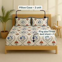 Bloc à main de qualité supérieure imprimé 100% coton 200TC 3 pièces Jaipuri Floral doux élastique drap-housse ensemble 78x80x12 pouces hôtel maison