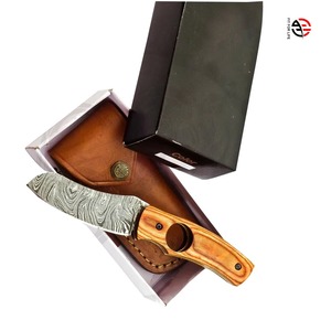 Accesorios para cigarros de acero de Damasco, cortador de cuchillo para cigarros personalizado con logotipo - Product Image 2