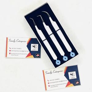 Pinces à épiler professionnelles en acier inoxydable, pointe en fibre à prise diamantée nano, 45/75/90 degrés, pinces à épiler pour extensions de cils en volume - Product Image 1