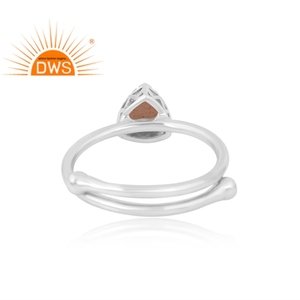Latest Selling 925 Sterling Silver Natural Peach <b>Moon</b> Stone Gemstone <b>Ring</b> Custom Jewelry For Women Gift For Her - Product Image 2