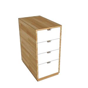 Minimalist Design 4-<b>Drawer</b> Wooden Personal Cabinet with High Storage Space - Product Image 1