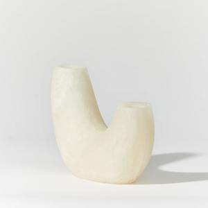 Vase à fleurs en résine nordique creuse à double tube pour décoration intérieure moderne de luxe Vase de table à surface rugueuse - Product Image 1