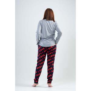 BAYAN P.SUPREM XXL O YAKA UZUN KOL ETEGI OVAL CEPLI PIJAMA TAKIM - สีเทาผสมสี - สีเทาผสมสี - Product Image 4