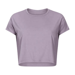 Camiseta recortada de algodón de alta calidad para mujer, transpirable, suave, diseño de moda para el verano, nueva llegada a precio mayorista - Product Image 3