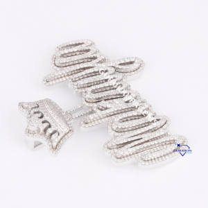 Personalizado Iced Out Hip Hop Letra Patrón Logo Nombre 100% Pasó Diamante Probador 14Kt Oro Blanco Laboratorio Crecido Diamante Colgante - Product Image 3