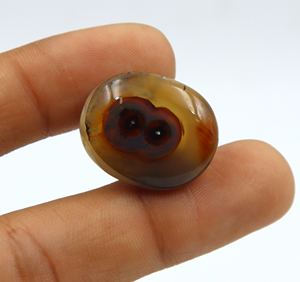 พลอยอาเกตทรงหลังเบี้ยตาธรรมชาติ24X19X7MM เรียบทรงรีสำหรับทำเครื่องประดับ - Product Image 2