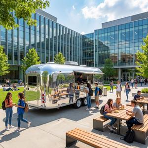 Мобильный фудтрак, прицеп для продажи пива и еды, кофейная тележка из нержавеющей стали, индивидуальный дизайн, продажа - Product Image 4