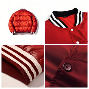 Chaqueta Universitaria de Hombre 100% Algodón, Chaqueta Bomber Retro de Béisbol, Chaqueta Letterman con Frente Recto, Ropa de Calle Elegante, Ropa Exterior Informal de Moda - Product Image 6