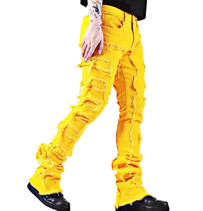 Nouveau Logo personnalisé Slim Fit Designer Stretch empilé Jeans hommes gland maigre évasé Denim hommes pantalon 2026 personnalisé - Product Image 5