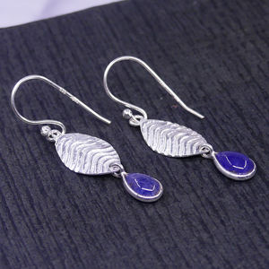 Pendientes Colgantes Únicos de Plata de Ley 925 con Baño de Oro y Tanzanita Clásica para Mujer, Ideales para Aniversario - Product Image 5