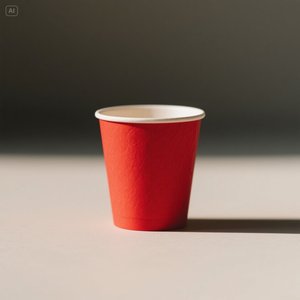 Vasos de papel de 12 oz, paquete de 50 vasos ecológicos, Color Rojo - Product Image 1