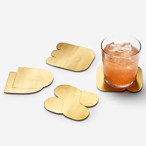 Premium Durable Brass <b>Coaster</b> <b>Set</b> With Elegant Design Perfect For Long Lasting Durability And Attractive Tabletop Decoration - Product Image 1