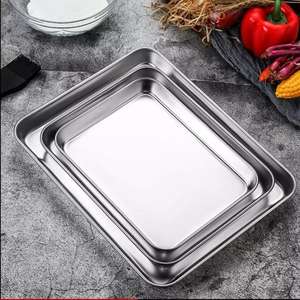 Bandeja moderna de acero inoxidable con diseño minimalista funcional de madera y metal para varios interiores - Product Image 3