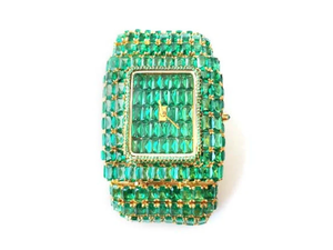 Montre de luxe pour hommes glacé vert émeraude 925 argent Sterling diamant Moissanite montre Rectangle Antique Hip Hop Style montre-bracelet - Product Image 3