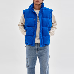 Custom Men's Thick <b>Warm</b> Detachable Sleeve Winter Puffer Bubble <b>Jackets</b> for Spring - Product Image 5