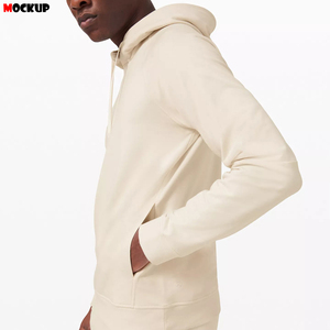 เสื้อฮู้ดผู้ชายผ้าฝ้ายผสมลายไหล่ตกมีกระเป๋าแบบพื้นฐาน - Product Image 5