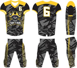 Ensemble de maillots de football américain personnalisés par sublimation, manches courtes, 100% polyester, conception et personnalisation gratuites, impression numérique - Product Image 2