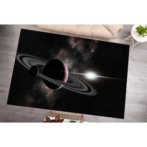 Alfombra Saturn con Estampado de Galaxia, Cielo Estrellado, Diseño de Arte Moderno, con Pelo Suave - Product Image 1