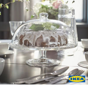 Support à gâteau en verre transparent avec dôme offrant une visibilité maximale pour les gâteaux magnifiquement décorés - Product Image 1