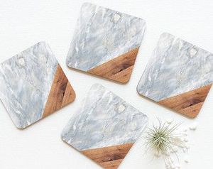 PLATEAU EN BOIS EN MARBRE PLANCHE À ÉCHECS en acier inoxydable Besafe Planche à découper décorative en marbre et bois d'acacia Marbre avec poignée - Product Image 6