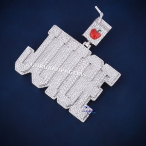 Diseño personalizado único Bail Iced Out Juice Pendant 925 Sterling Silver con corte redondo Moissanite Diamonds Jewelry para mujeres - Product Image 5