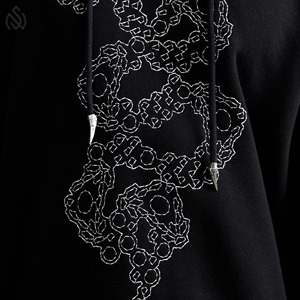 Sudadera con capucha de alta calidad personalizada para hombre con diseño de diamantes de imitación doble jersey de peso pesado con capucha 100% algodón sudaderas con capucha de diseño de diamantes de imitación - Product Image 6