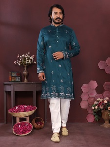 Premium Ethnic Wear Men Collection Smart Silk Kurta con Payjama Set disponible a precio asequible para cada ocasión especial - Product Image 4