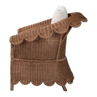 Chaises de salle à manger en rotin, fauteuil en osier tissé à la main, finition brune, siège rembourré, mobilier d'intérieur côtier, provenant d'un fabricant vietnamien