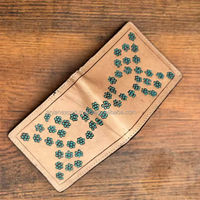 Nouvelle tendance en cuir repoussé à la main hommes portefeuilles longue fermeture éclair Turquoise portefeuilles porte-carte de crédit en cuir véritable vache garçon portefeuilles