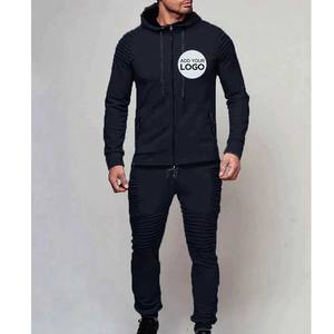 Unisex Black Tracksuit Set Zip <b>Hoodie</b> & Jogger Sweatpants Activewear - Product Image 1