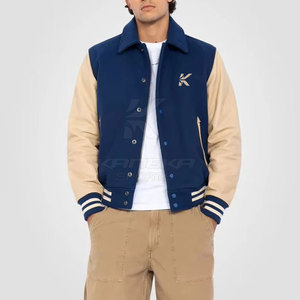 Premium KANEKA SPORTS Lettermen <b>Jacket</b> for <b>Men</b>-Soft <b>Warm</b> Eco-Friendly Breathable Wool/Cotton Stand Collar Front Logo Stylish - Product Image 5