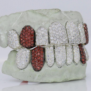 Dientes de plata 925 personalizados de Hip Hop para hombre Grillz Iced out Moissanite Diamond Grillz Teeth on White Gold Chain Best Price Jewelry - Product Image 2