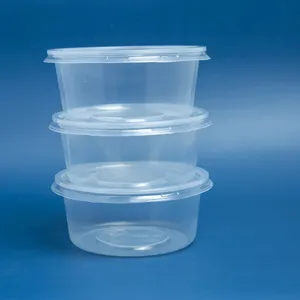 Прозрачный одноразовый пластиковый контейнер для еды с крышкой