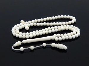 Chapelet de prière musulman en perles blanches faites à la main, 99 perles, Tasbih Asbeeh, cadeau pour mariage islamique et Hajj - Product Image 3