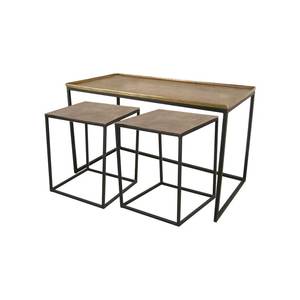 Proveedores a granel Mesa auxiliar con marco de hierro y tapa de metal Mesa auxiliar hecha a mano de diseño moderno para decoración de sala de estar - Product Image 1