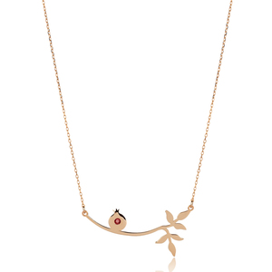 Zircon Pomegranate Branch Design Handcrafted Rhodium Plated Charm <b>Necklace</b> Wholesale Turkish <b>Handmade</b> 925 Sterling <b>Silver</b> Trendy - Product Image 5