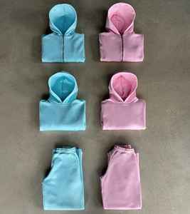 ชุดวอร์มผ้าฟลีซสำหรับผู้ชายชุดวอร์มกางเกงขาบานแบบเรียงซ้อนกันกระดุมครึ่งเม็ดสำหรับฤดูหนาว - Product Image 3