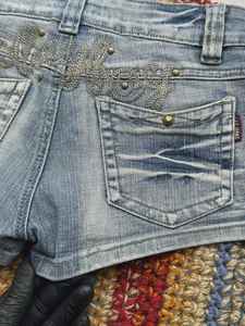Vintage S Taille Denim Shorts Jeanagers Autre Artisanat Jeans Pantalon Court - Product Image 4