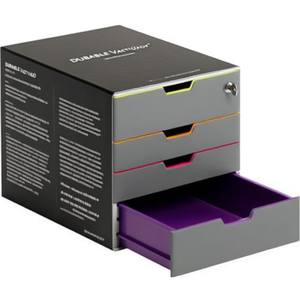Modern Metal 4-<b>Drawer</b> File Cabinet with Grey ABS <b>Plastic</b> Housing & A4/C4 <b>Storage</b> <b>Drawers</b>-Office Organizer - Product Image 2