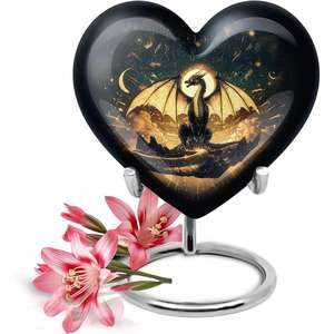 Urna de cremación de aluminio de tamaño personalizado para restos funerarios Juego de urnas de entierro con urnas de corazón y recuerdo del exportador indio - Product Image 6