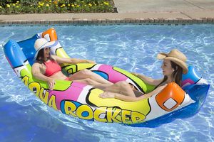 Top Quality Giant <b>Inflatable</b> Aqua Rocker Pool <b>Float</b> Rocking Lounge Raft Multi Person Ride On for Adults Kids Pool Party 88x52in - Product Image 4